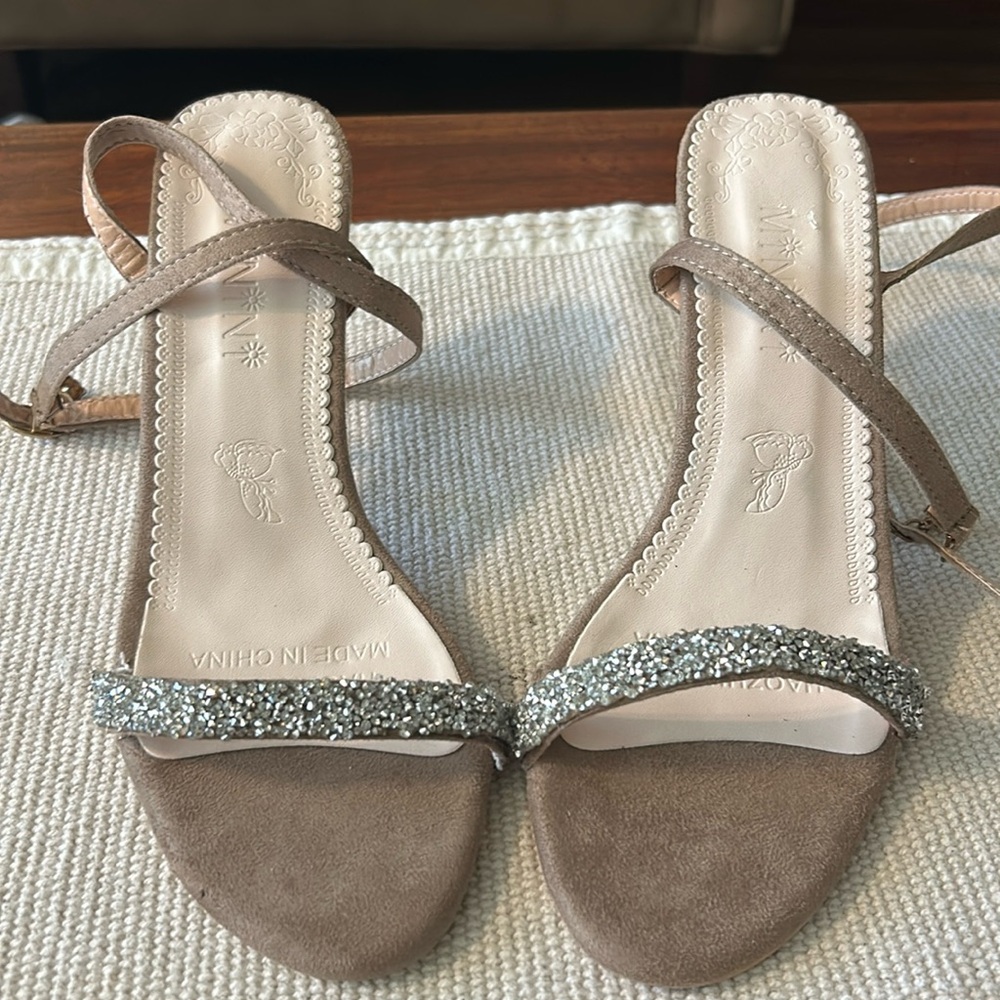 Minini front strap ankle wrap 3’ heel sandals